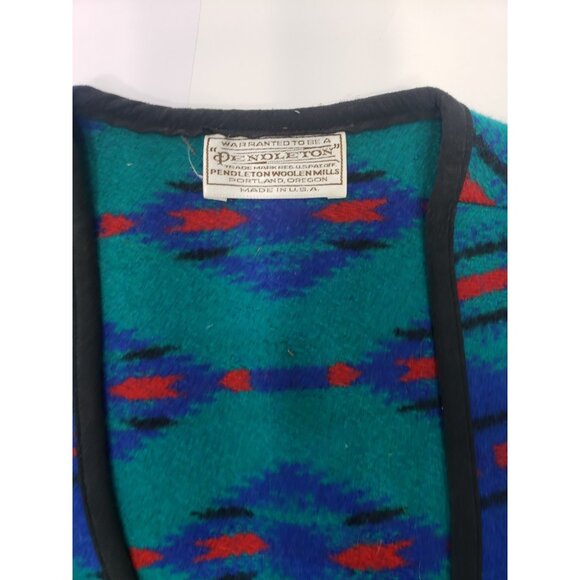 Pendleton High Grade Western Wear Southwestern Aztec Vest Size 10 12% Cotton - Picture 2 of 7